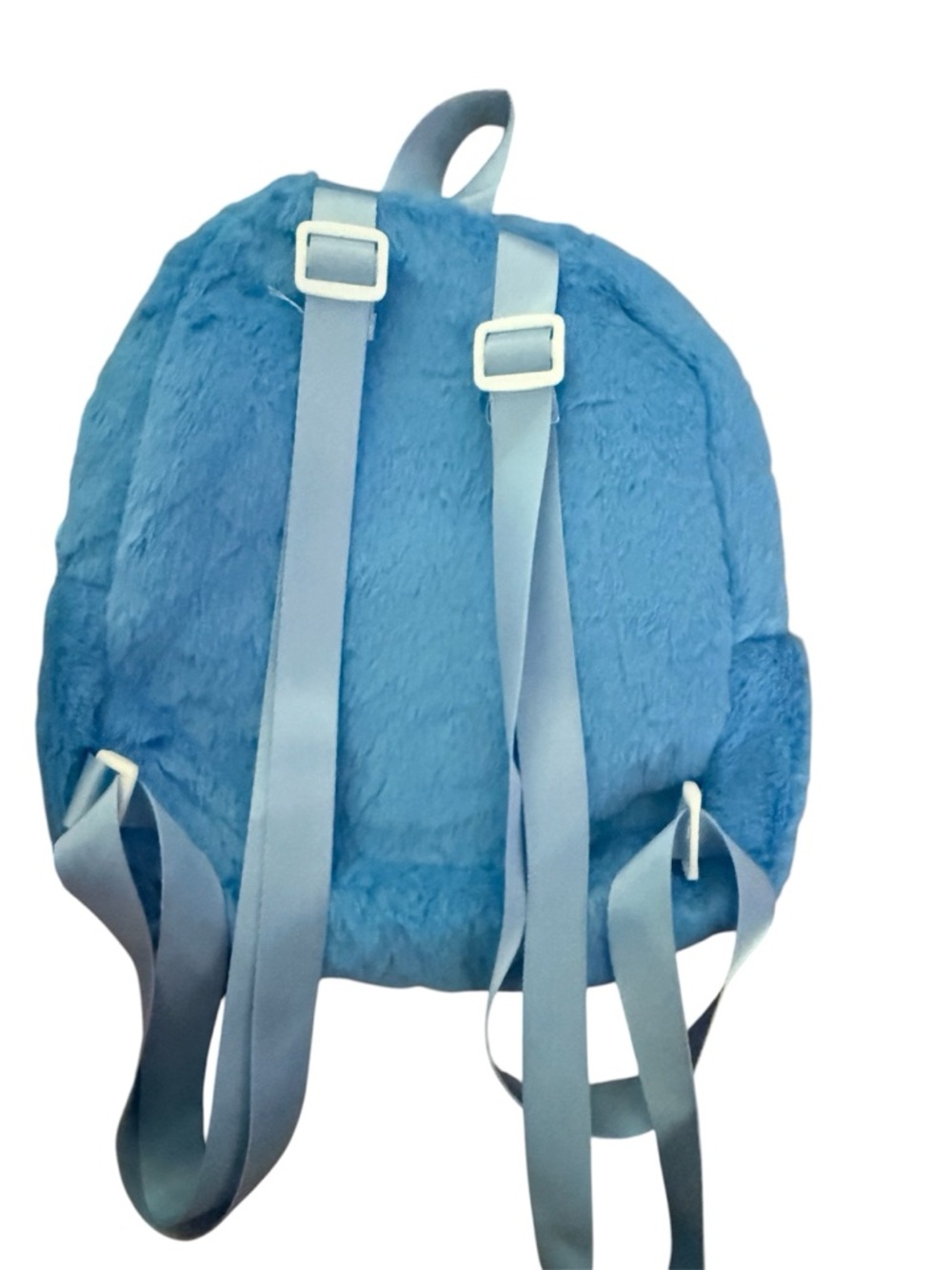 Blue Plush Character Kids Backpack with Pink Ear Accents - Picture 2 of 3